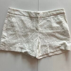 Cynthia Rowley White, Lined, Lace, Chino Shorts- 8